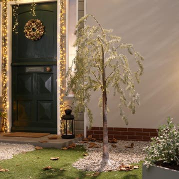 Treurwilg met kerstverlichting - voor buiten - Ø 70 x 150 cm, Diversen, Verzenden, Nieuw