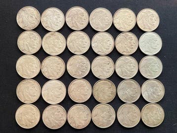 België. 20 Francs België – 30 × 20 frank Mercurius –, Postzegels en Munten