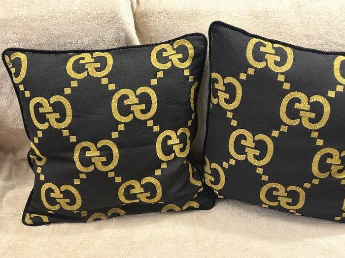Gucci 2 Cuscini Gucci - GG - cotone 47 cm - Kussen (2), Maison & Meubles, Maison & Meubles | Autre