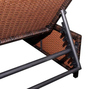 vidaXL Tuinstoelen 2 st verstelbaar met tafel poly rattan, Tuin en Terras, Verzenden, Nieuw