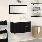 vidaXL Badkamerkast Zwart Eiken 80 x 38,5 x 46 cm Bewerkt, Verzenden, Nieuw