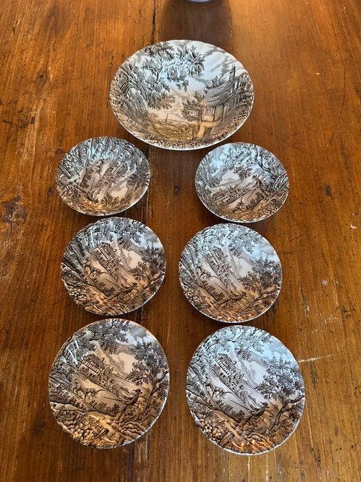 Dessertservies (7) - The Hunter - Keramiek, Antiquités & Art, Antiquités | Meubles | Tables