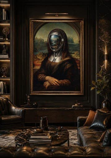 Anonymous - Mona Lisa — golden robot helmet - 2020s