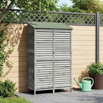 vidaXL Tuin Shed met dak Grijs 106 x 56 x 176,5 cm Massief, Verzenden, Nieuw