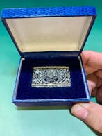 Broche - 19,2 carats Argent, Or jaune Pierres précieuses, Bijoux, Sacs & Beauté, Bijoux anciens