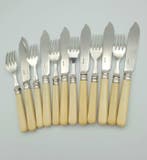 Ménagère à poisson (12) - Plaqué(e) argent, celluloïde