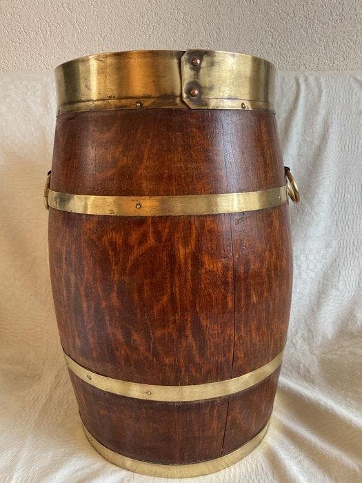 Vintage Bak - Eik - 1940-1950 - eikenhouten ton kolenkit, Antiek en Kunst, Curiosa en Brocante