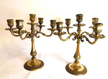 Style Empire - Chandelier (2) - Bronze, Antiek en Kunst