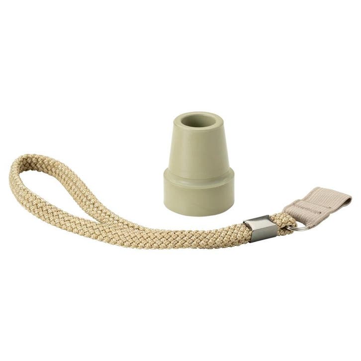 Beige stokdop met polsbandje voor wandelstok, Diversen, Verpleegmiddelen, Ophalen of Verzenden