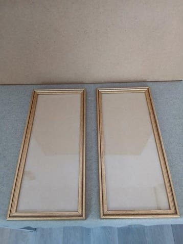 Lijst (2) - Hout, Verguld, Glas - pendenten