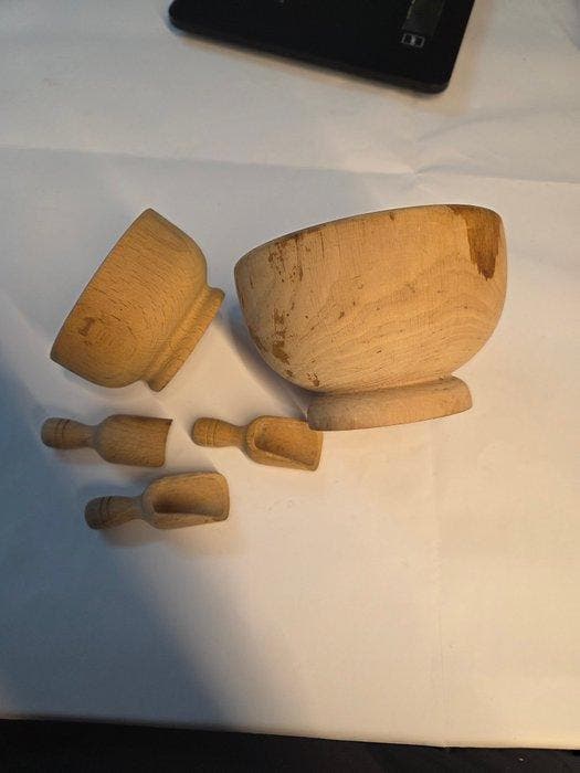 Keukencontainer (6) - Beuken - kommen en stoelen, Antiquités & Art, Antiquités | Ustensiles de cuisine