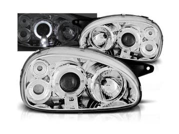 Angel Eyes Chrome koplampen geschikt voor Opel Corsa B, Auto-onderdelen, Verzenden, Nieuw, Opel