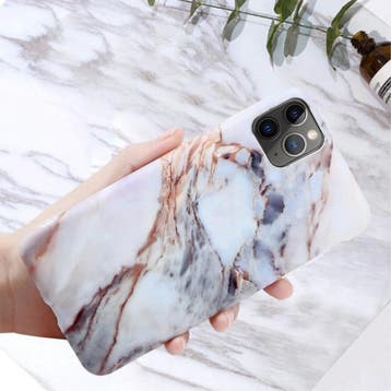 iPhone 11 Pro Max Hoesje Marmer Textuur - Shockproof Glossy, Verzenden, Nieuw