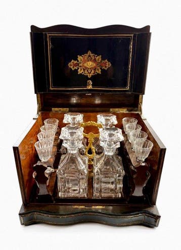 Armoire à liqueurs - Acajou, Bronze doré, Cristal - Napoléon