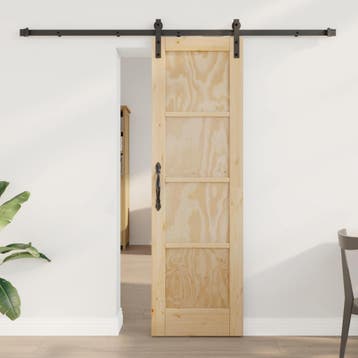 vidaXL Schuifdeur Naturel 61 x 198,5 cm Massief grenenhout, Verzenden, Nieuw