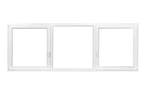 PVC vast-draaikiep-vast b300xh100 cm Wit intrek, Gevelraam of Ruit, 80 tot 120 cm, Nieuw, Ophalen of Verzenden