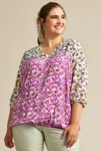 Zhenzi blouse MIXIE patchworkS=42-44Maat 42/44 (L), Verzenden, Nieuw, Maat 42/44 (L), Overige kleuren