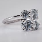 Zonder minimumprijs - Ring - 14 karaat Witgoud - 2.13ct. tw.