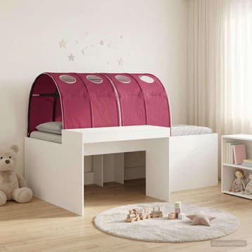 vidaXL Bed met Tunnel 3 st Artisian Eik en Rood Bewerkt hout, Huis en Inrichting, Slaapkamer | Bedden, Verzenden, Nieuw