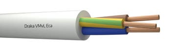Draka 3G1.5mm² Flexibele Vinyl Stroomkabel Eca Wit - 803873, Doe-het-zelf en Bouw, Elektriciteit en Kabels, Verzenden, Nieuw