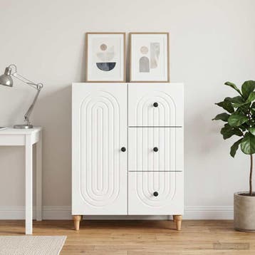 vidaXL Dressoir met lade Hoogglans Wit 66 x 34,5 x 90 cm, Verzenden