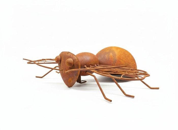 Bee - Beeldje - Staal, Antiquités & Art, Curiosités & Brocante