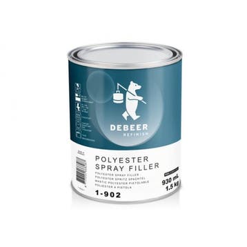 1-902 Polyester Spray Filler 1.5 kg De Beer (Plamuren), Verzenden, Nieuw