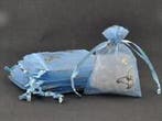 Cadeauzakje giftbag organza golden butterfly lichtblauw 7x9, Nieuw