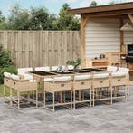 vidaXL 13-delige Tuinset met kussens poly rattan beige, Tuin en Terras, Verzenden, Nieuw, Tuinset