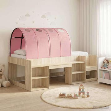 vidaXL Bedframe met Tunnel 3 st Sonoma eiken en roze Bewerkt, Verzenden