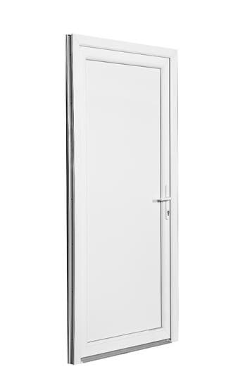 PVC Deur volpaneel Basic Plus b98xh204 cm wit R, Doe-het-zelf en Bouw, 80 tot 100 cm, Nieuw, Ophalen of Verzenden, Buitendeur