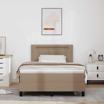 vidaXL Boxspring bed met hoofdeinde Cappuccino 120 x 190 cm, Verzenden, Nieuw