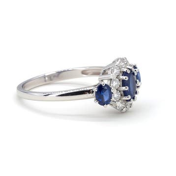 Zonder minimumprijs - Ring Verguld Saffier - Topaas - 18k, Nieuw