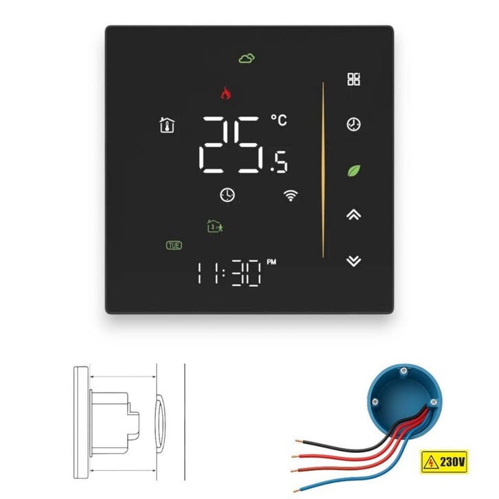 Wifi Inbouw Thermostaat met Touchscreen voor C.V. Installati, Bricolage & Construction, Thermostats, Envoi