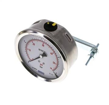 Manomètre à glycérine G1/2 raccord arrière 0 à 4 bar 100mm, Verzenden