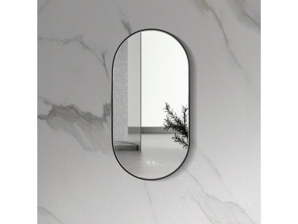 Veiling -  LED Spiegel ovaal | ZWART | 100x50cm, Doe-het-zelf en Bouw, Sanitair