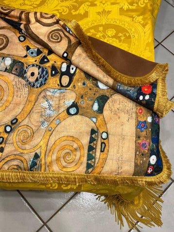 Élégant plaid en cachemire art déco arbre de vie Klimt -