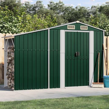 vidaXL Tuinschuur 277x93x179 cm gegalvaniseerd staal groen, Verzenden, Nieuw