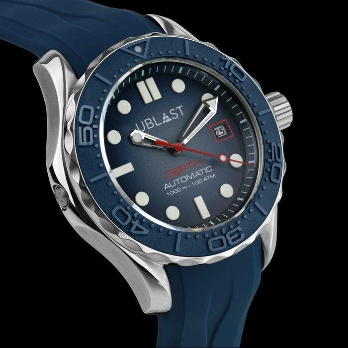 Ublast - Depth - Professional Diver 100 ATM - Helium Valve -, Handtassen en Accessoires, Horloges | Heren