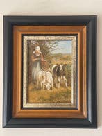 Ludwig Schöngarth (1937-2003) - Boerin met koe en geiten