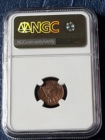 Nederland. Willem II. 1/2 Cent 1846 NGC MS64 BN, Timbres & Monnaies, Monnaies | Pays-Bas