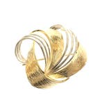 Bicolor gouden fantasiebroche, Handtassen en Accessoires, Broches, Ophalen of Verzenden, Gebruikt, Overige kleuren, Goud