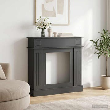 vidaXL Haardombouw Zwart 102 x 26 x 100 cm Bewerkt hout, Huis en Inrichting, Verzenden, Nieuw