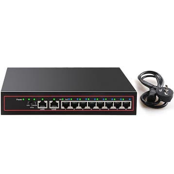 DrPhone PoE X1 - 10 poorten POE Switch - 8 + 2 - 48V, Verzenden, Nieuw