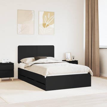 vidaXL Bedframe met lade met opslag Zwart 120 x 190 cm, Verzenden, Nieuw