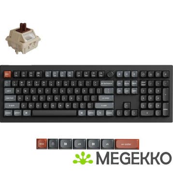 Keychron V6 Ultra Silk POM Brown Switch Draadloos Mechanisch, Verzenden
