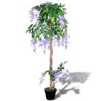 vidaXL Kunstplant blauwe regen met pot 120 cm, Verzenden, Nieuw