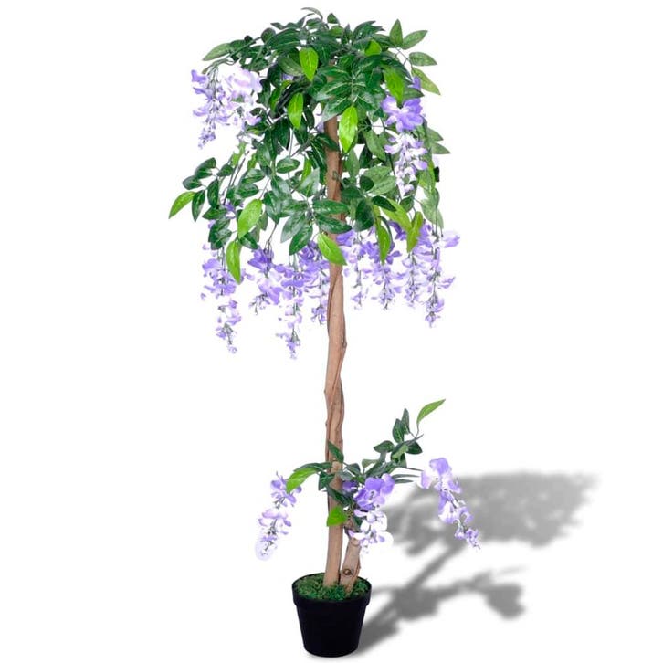 vidaXL Kunstplant blauwe regen met pot 120 cm, Huis en Inrichting, Woonaccessoires | Kunstplanten en Kunstbloemen, Nieuw, Verzenden