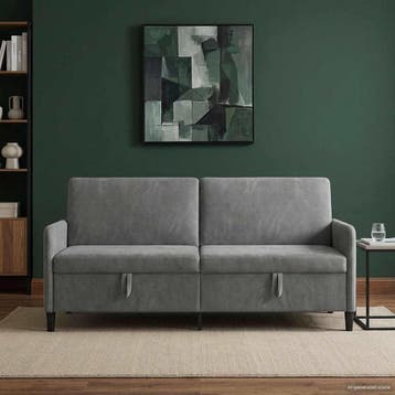 vidaXL Sofa met Opbergruimte Donkergrijs 192 x 78 x 87 cm, Verzenden, Nieuw