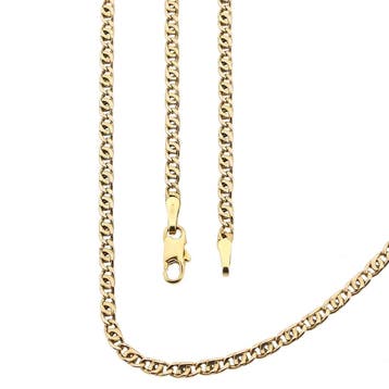 Gouden valkenoog schakelketting | 47 cm, Handtassen en Accessoires, Kettingen, Ophalen of Verzenden, Gebruikt, Goud, Goud